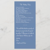 Light Blue Twinkle Lights Wedding Programme Programmakaart (Achterkant)