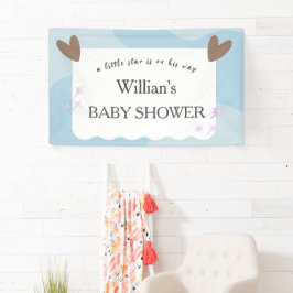 Light Blue Twinkle Star Baby shower Welkom Spandoek