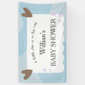 Light Blue Twinkle Star Baby shower Welkom Spandoek (Verticaal)
