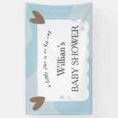 Light Blue Twinkle Star Baby shower Welkom Spandoek (Verticaal)