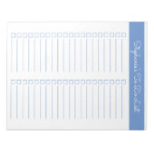 Light Blue Vertical 8.5x11 Two Column Checklist Notitieblok (Voorkant)