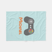 Light Blue Video Game Controller Fleece Deken (Voorkant (Horizontaal))