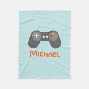 Light Blue Video Game Controller Fleece Deken
