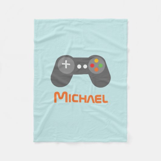 Light Blue Video Game Controller Fleece Deken (Voorkant)