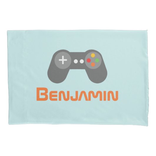 Light Blue Video Game Controller Kussensloop (Voorkant)