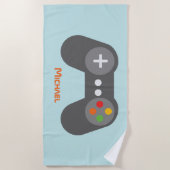 Light Blue Video Game Controller Strandlaken (Voorkant)