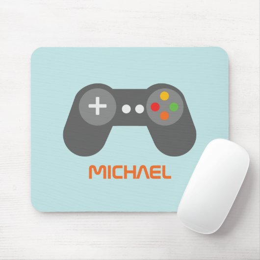 Light Blue Video Gamer Muismat (Met muis)