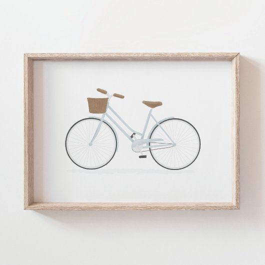 Light Blue Vintage Bike Poster
