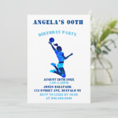 Light Blue Volleyball Birthday Party nodigt uit (Staand voorkant)