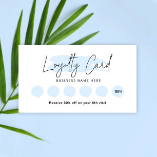 Light Blue Waterverf Beauty Rewards Stamp Kaart Klantenkaartje