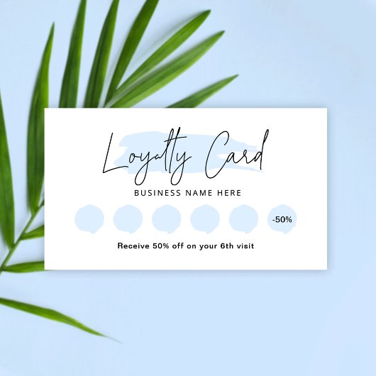 Light Blue Waterverf Beauty Rewards Stamp Kaart Klantenkaartje