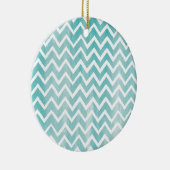 Light Blue Waterverf Chevron Pattern Keramisch Ornament (Rechts)