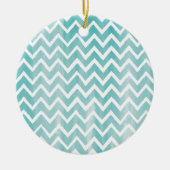 Light Blue Waterverf Chevron Pattern Keramisch Ornament (Voorkant)
