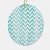 Light Blue Waterverf Chevron Pattern Keramisch Ornament (Links)