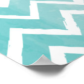 Light Blue Waterverf Chevron Pattern Poster (Hoek)