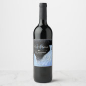 Light Blue Waterverf Dress Sweet 16 Birthday Wijn Etiket (Voorkant)