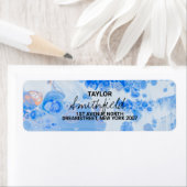 Light Blue Waterverf Return-adreslabel Etiket (Insitu)