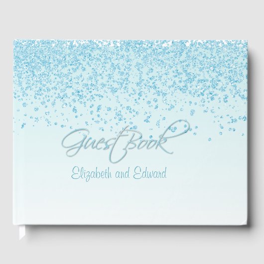 Light Blue Wedding Guest Book Gastenboek (Voorkant)