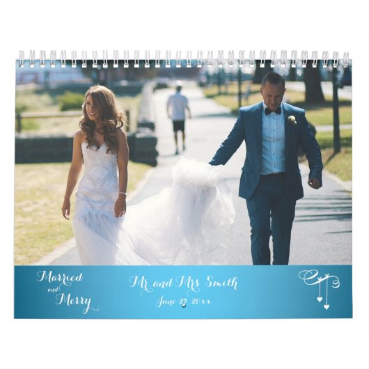 Light Blue Wedding Photo Calendar Kalender (Hoes)