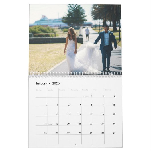 Light Blue Wedding Photo Calendar Kalender (Jan 2026)