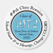 Light Blue, White, Black, Class of 72, Souvenir Magneet (Voorkant)