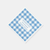 Light Blue White Buffalo Check Name Family Picnic Servet (Hoek)