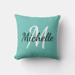 Light Blue & White Custom Monogram Pillow Kussen