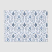 Light Blue & White Damask with Pine Cones Tissuepapier (Voorkant)