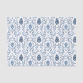 Light Blue & White Damask with Pine Cones Tissuepapier