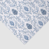 Light Blue & White Damask with Pine Cones Tissuepapier (Detail)