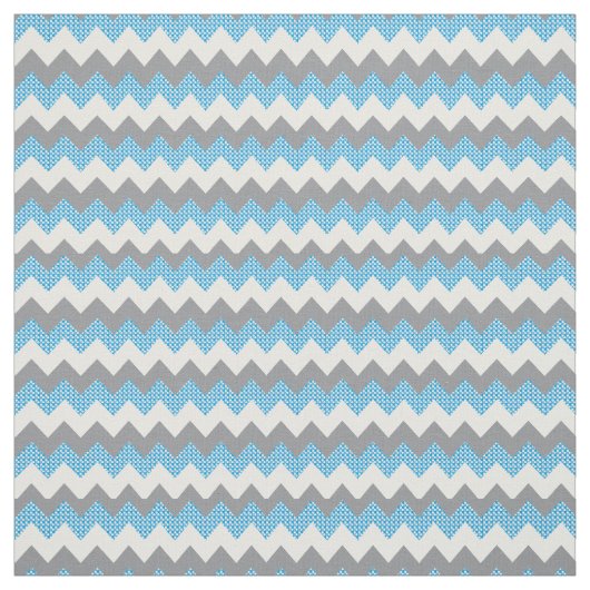 Light Blue, White en Grey Chevron Pattern Stof (Swatch)