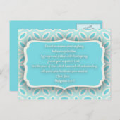Light Blue White Floral bijbel aanmoediging Briefkaart (Voorkant / Achterkant)