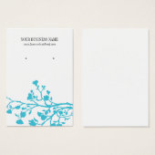 Light Blue White Flowers Custom Oorsprongskaart Visitekaartje (Voorkant /achterkant)