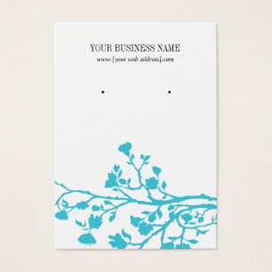 Light Blue White Flowers Custom Oorsprongskaart Visitekaartje
