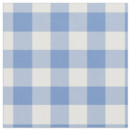 Light Blue & White Gingham Plaid Stof
