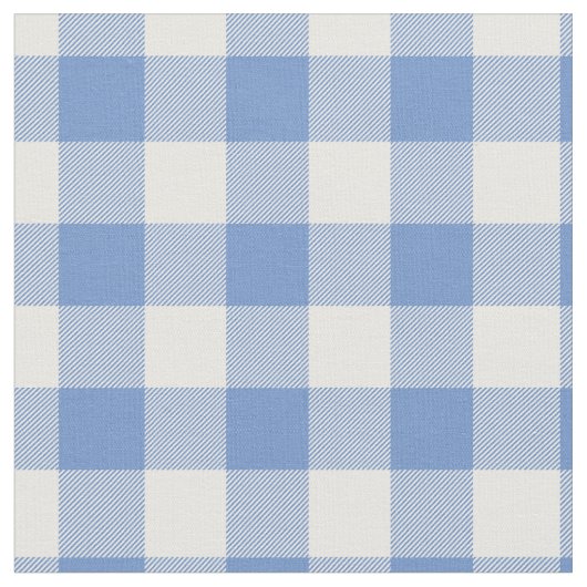 Light Blue & White Gingham Plaid Stof (Close Up)