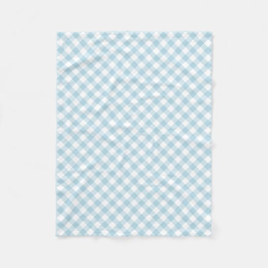 Light Blue White Gingham Pset Pattern Fleece Deken (Voorkant)