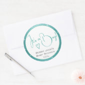 Light Blue White Glitter Stars Lijst Baby shower Ronde Sticker (Envelop)