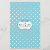 Light Blue & White Heart Soap Wrap Paper (Voorkant)