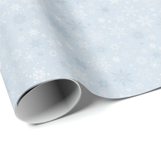 Light Blue White-kerstboomschilderpatroon Cadeaupapier (Rol Hoek)