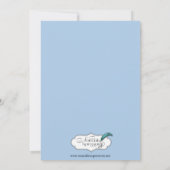 Light Blue White Lijst Monogram Baby Aankondiging (Achterkant)