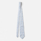  Light blue white neck tie Stropdas (Achterkant)