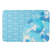 Light blue & White Ocean Abstract Art Badmat (Voorkant)