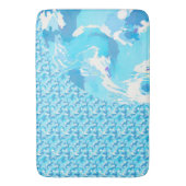 Light blue & White Ocean Abstract Art Badmat (Voorkant Verticaal)