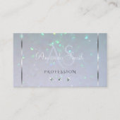 Light Blue White Pearl Glitter Diamonds Monogram Visitekaartje (Voorkant)