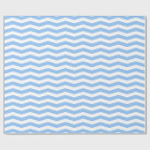 Light Blue & White Zig Zag Chevron Striped Cadeaupapier (Vlak)