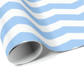 Light Blue & White Zig Zag Chevron Striped Cadeaupapier (Rol Hoek)
