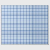 Light Blue Windowpane Plaid Cadeaupapier (Vlak)
