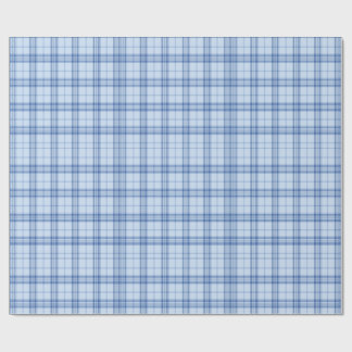 Light Blue Windowpane Plaid Cadeaupapier