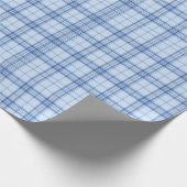 Light Blue Windowpane Plaid Cadeaupapier (Hoek)